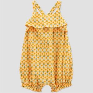 Baby Girl Ruffle Romper - Yellow - Size NB - NWT - Carter’s Just One You